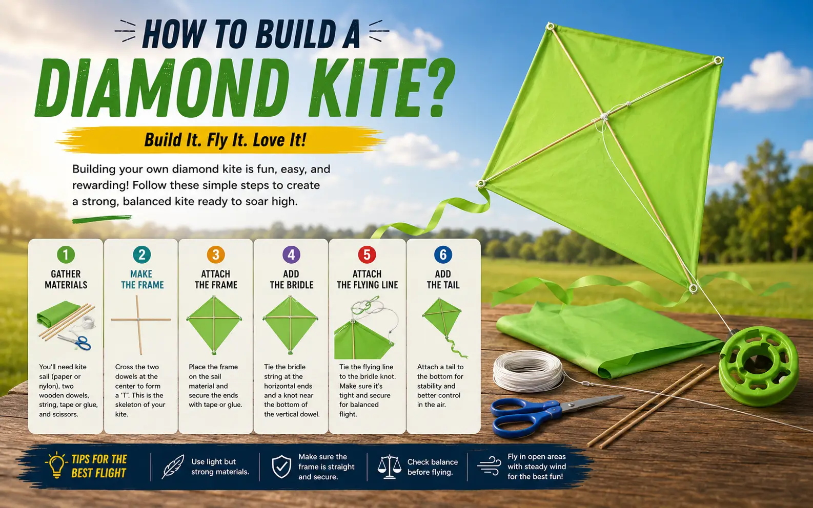 how to build a diamond kite